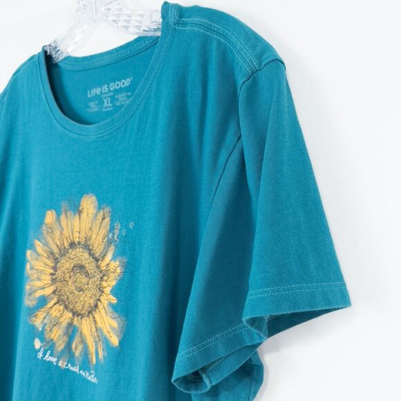 Life Is Good Scribbled Sunflower Womens XL Short Sleeve Crew Neck Crusher Tee - Picture 10 of 16